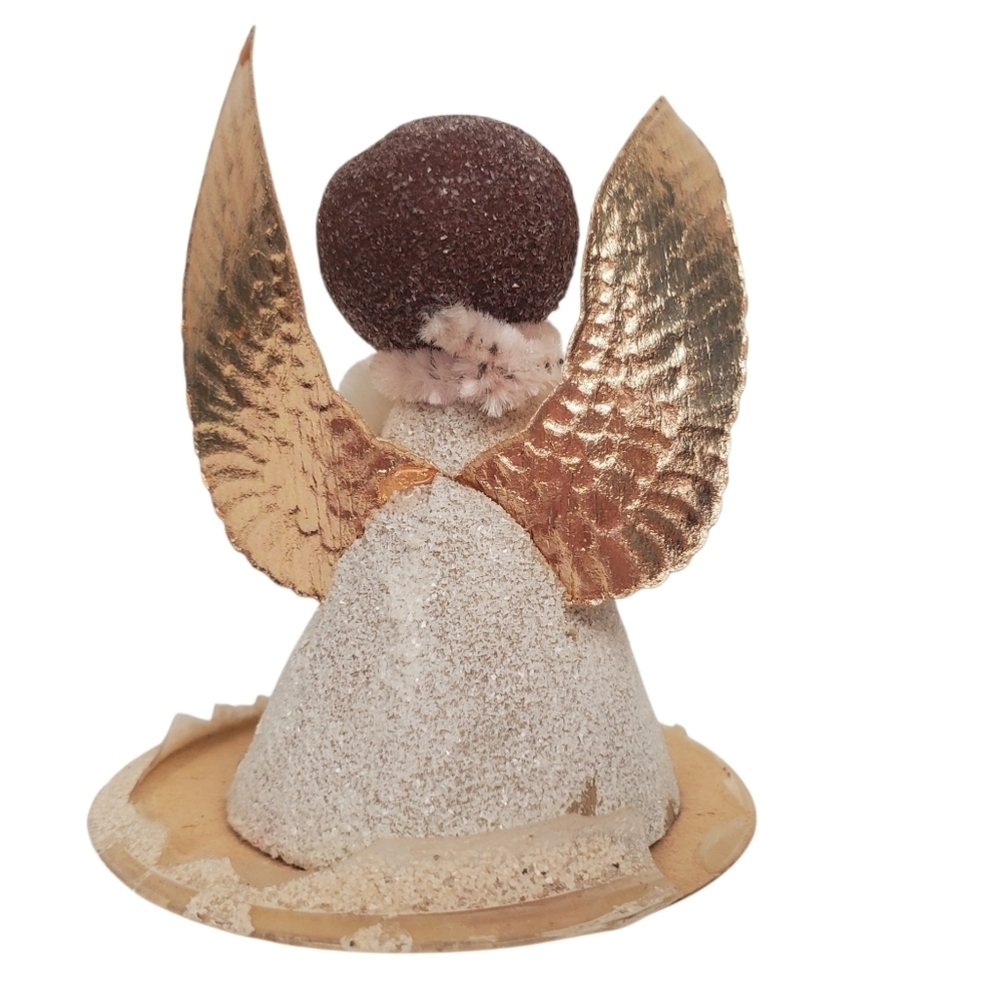 Vntg 1962 Gold and White Angel Figurine. Christmas Decor Ornament - Picture 4 of 6